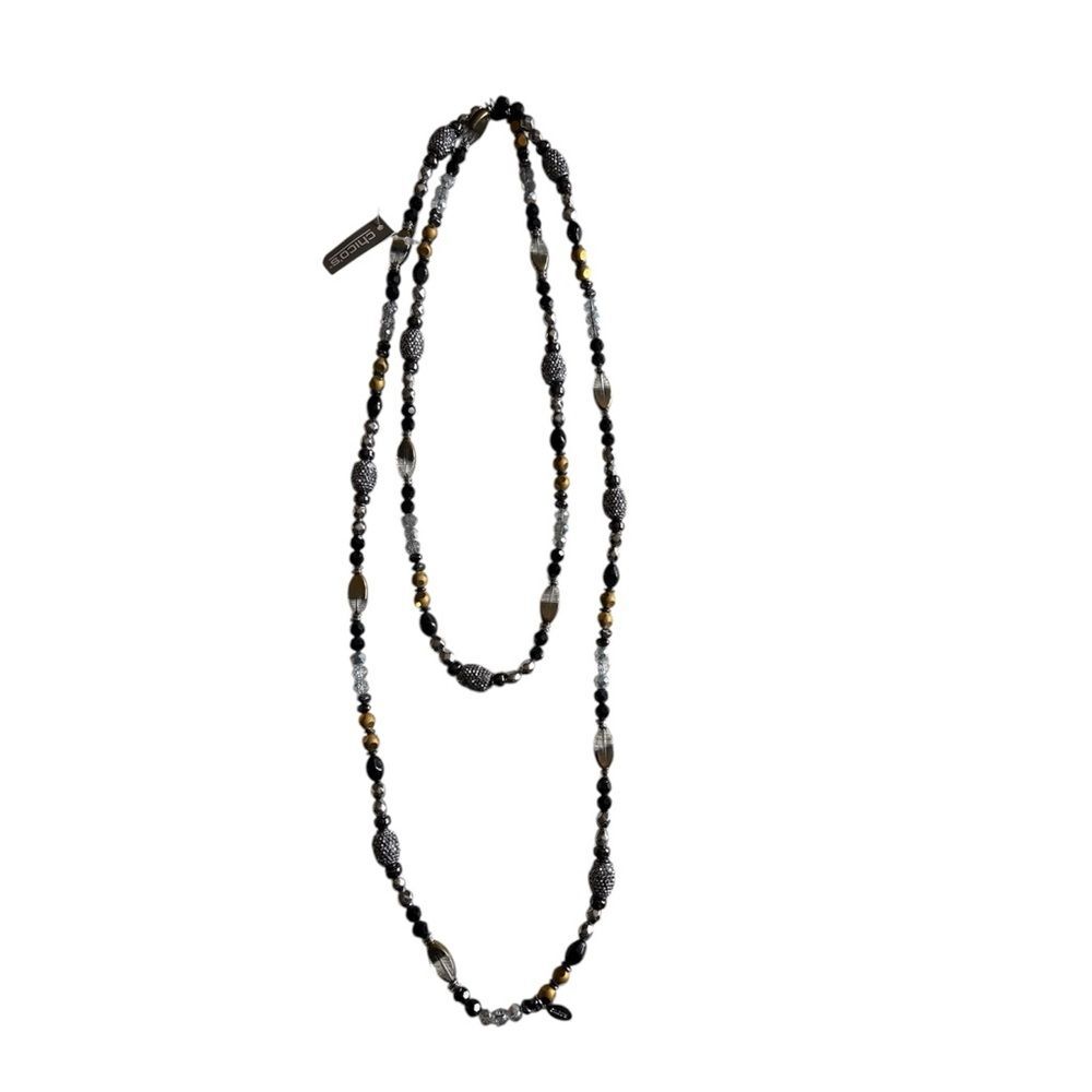 NEW Chico’s Double Beaded Long Necklace Business Casual Office Work - Picture 4 of 6